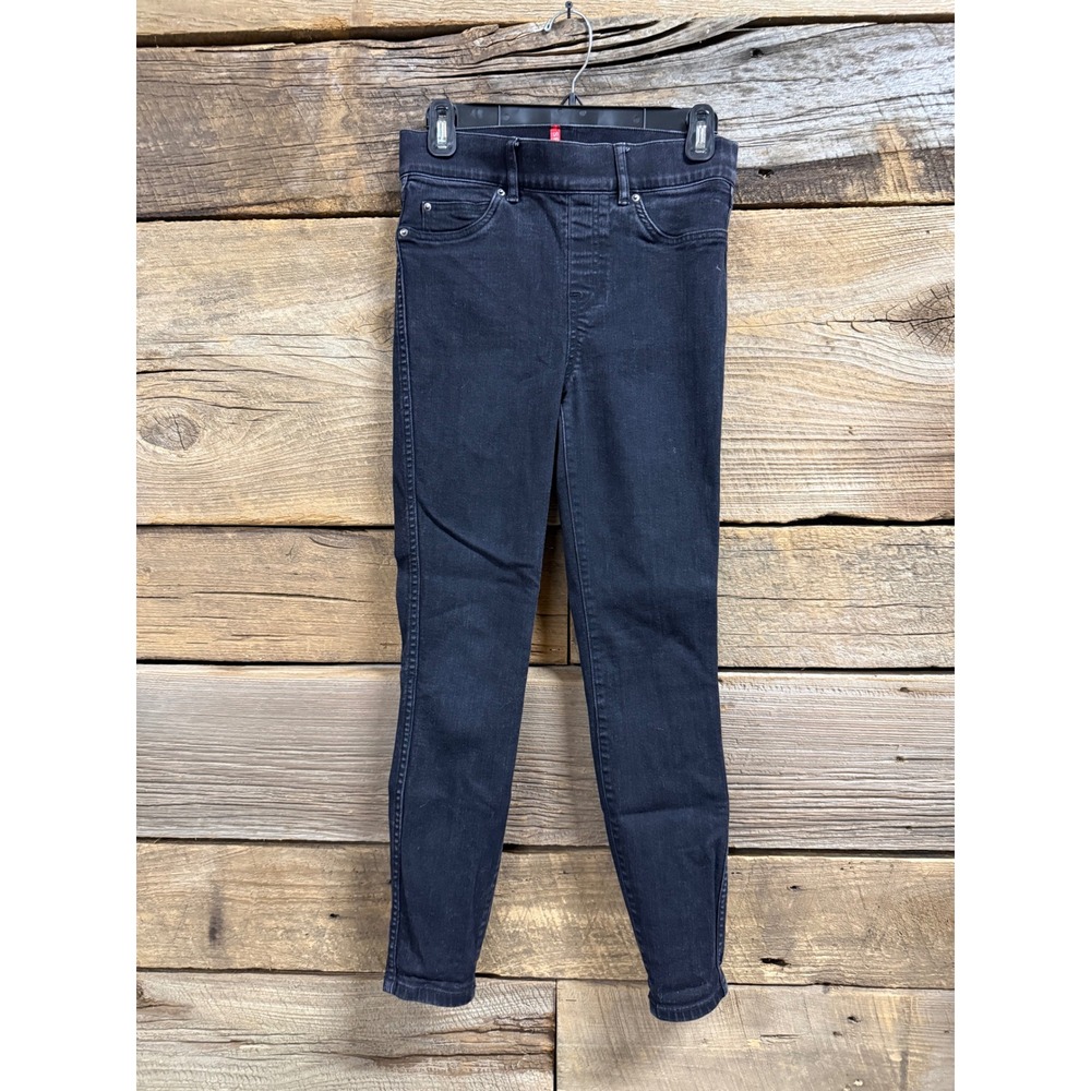Spanx Womens Black Ankle Skinny Jeans Pull On Stretch Denim Size Small